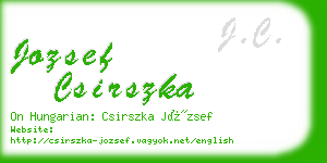 jozsef csirszka business card